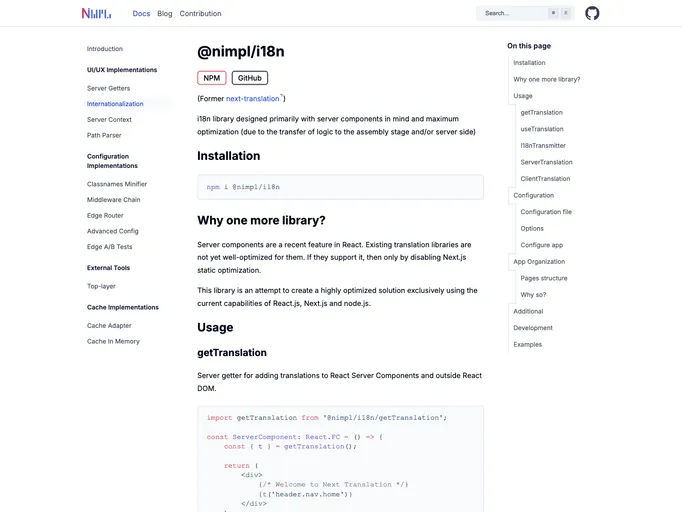 screenshot of Nimpl I18n