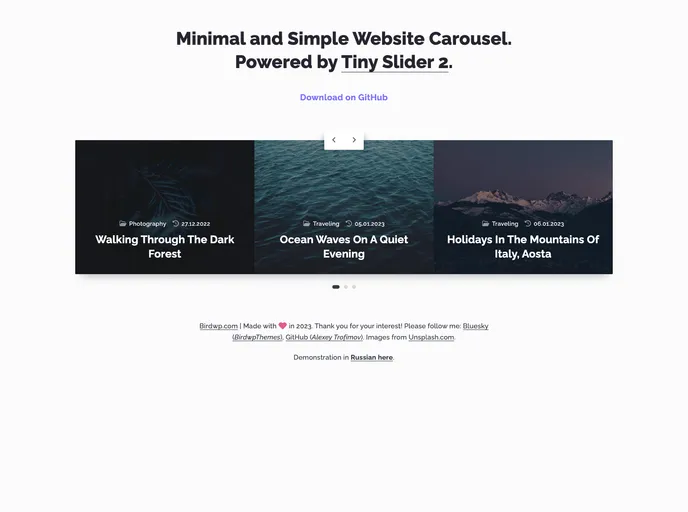 screenshot of Website Carousel Design 2