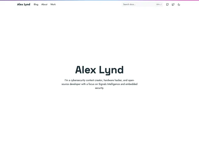 screenshot of Alexlynd.com