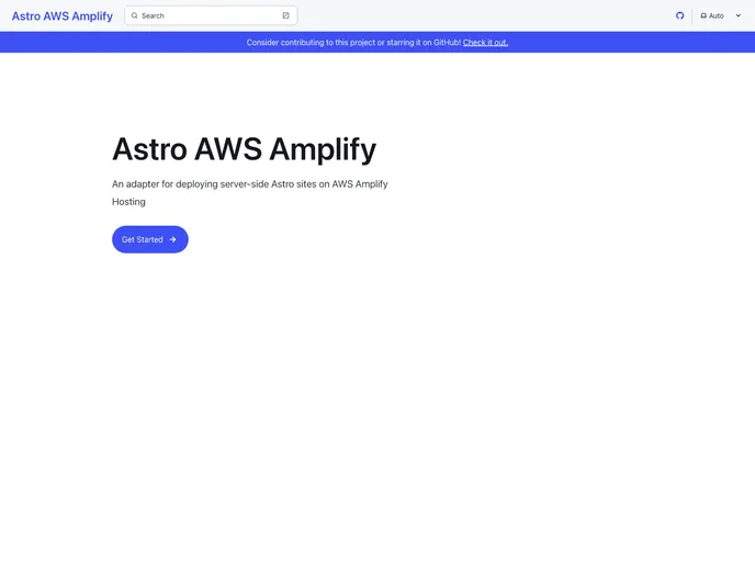 screenshot of Astro Aws Amplify
