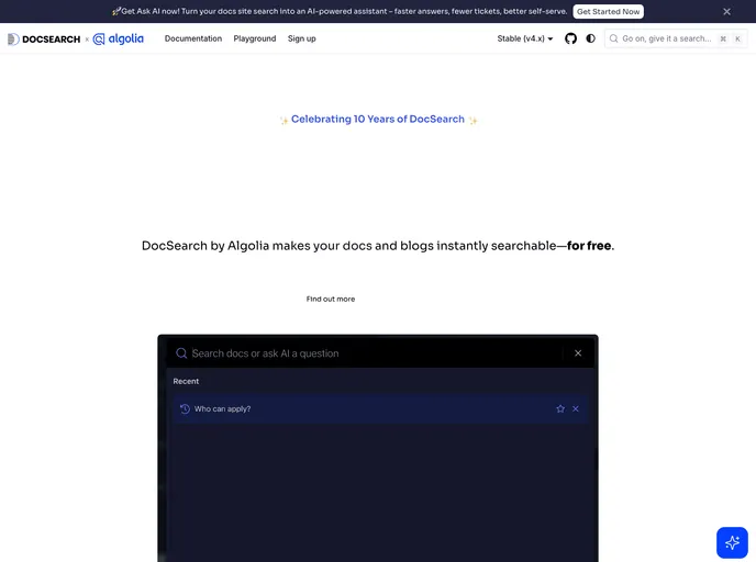 Docsearch screenshot