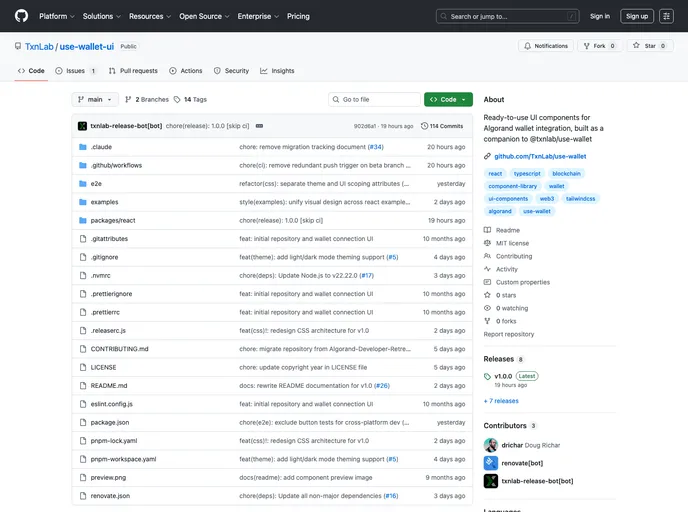 Use Wallet UI screenshot