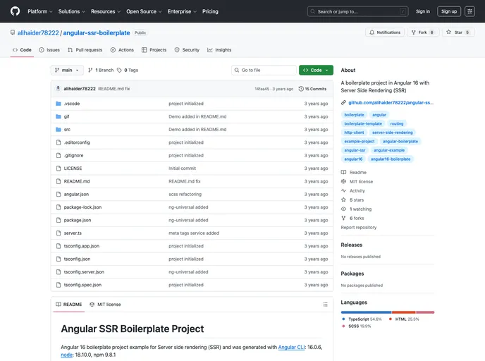 screenshot of Angular Ssr Boilerplate