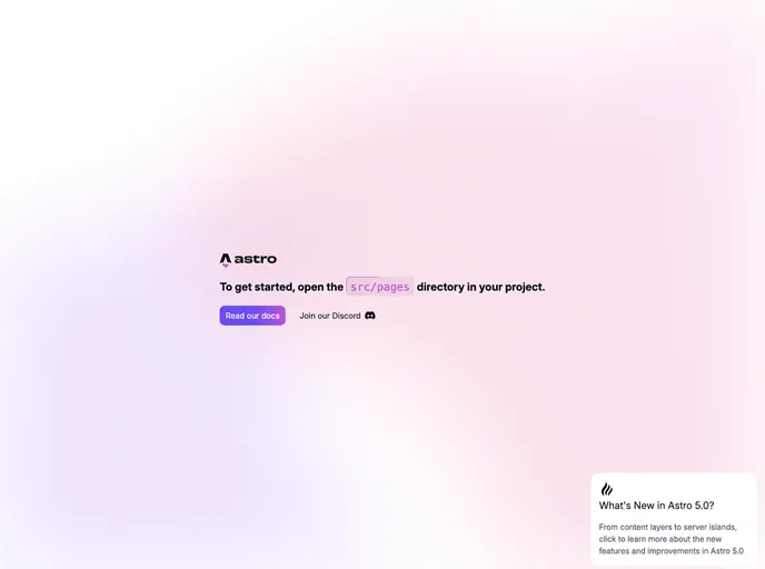 screenshot of Astro Starter