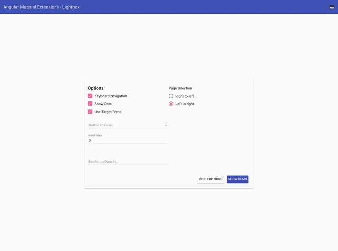 screenshot of Angular Material Lightbox