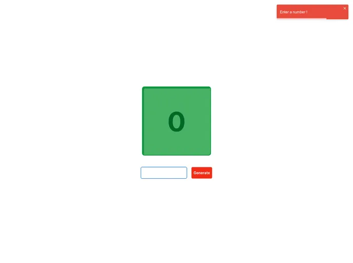 screenshot of Random Number Generator