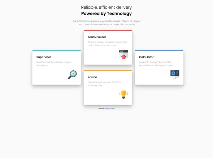 screenshot of Four Card Feature Section_frontend_project