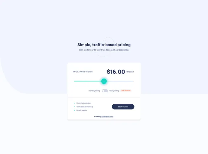 screenshot of Interactive Pricing Component_frontend_project