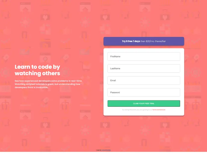 screenshot of Intro Component Signup Form_frontend_project