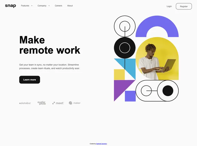 screenshot of Intro Section With Dropdown Navigation_frontend_project