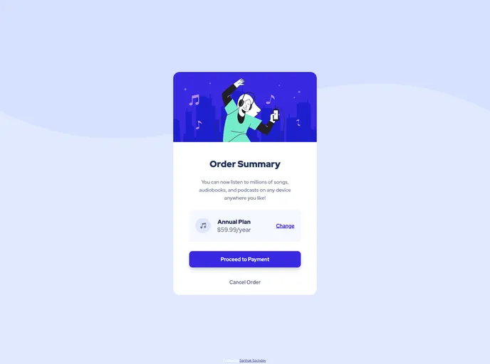 screenshot of Order Summary Component_frontend_project