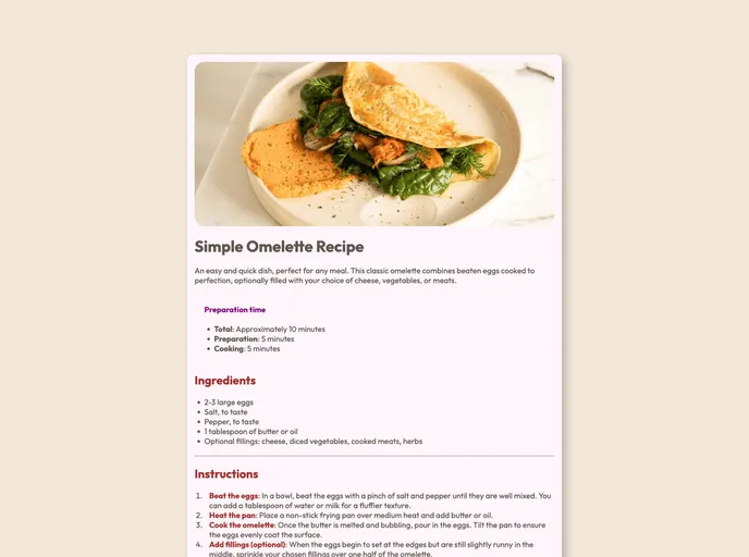screenshot of Recipe Page_frontend_project