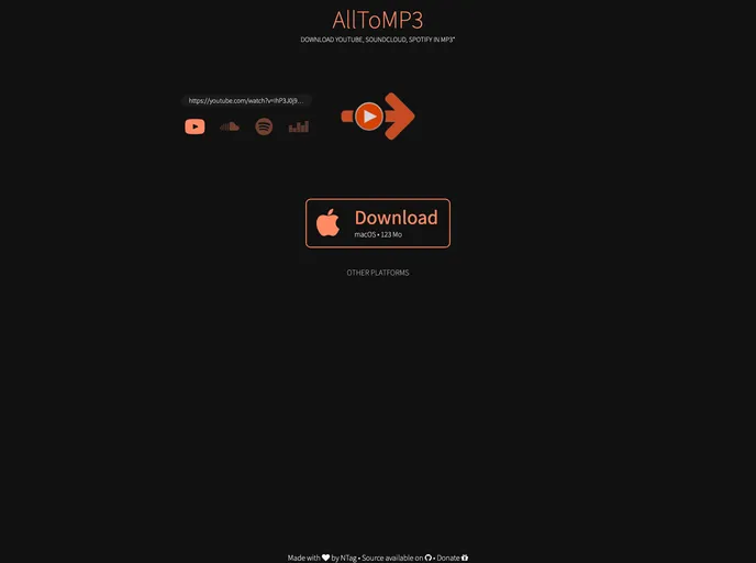 screenshot of Alltomp3 App