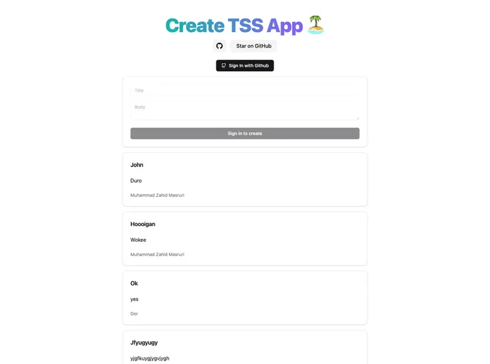 screenshot of Tss App