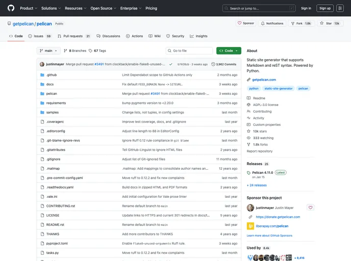 screenshot of Pelican