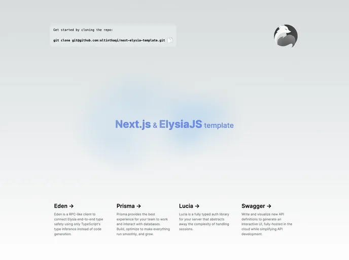 Next Elysia Template screenshot