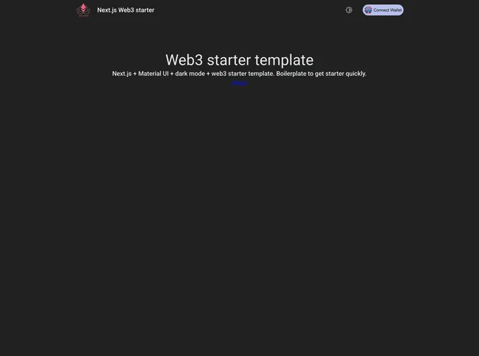 screenshot of Nextjs Web3 Template