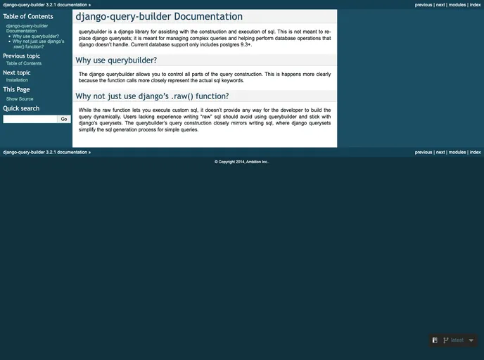 screenshot of Django Query Builder
