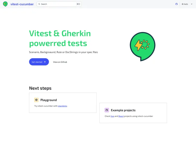 screenshot of Vitest Cucumber