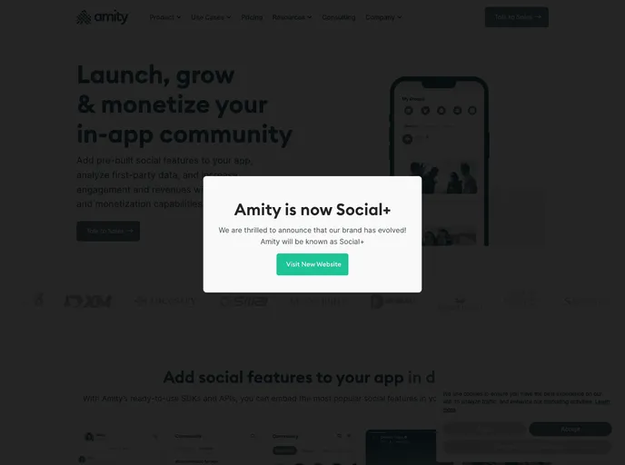 screenshot of Amity Social Cloud UIKit Web OpenSource