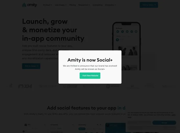 screenshot of Amity Social Cloud Web Sample Apps