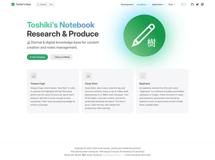 screenshot of Toshiki Notebook