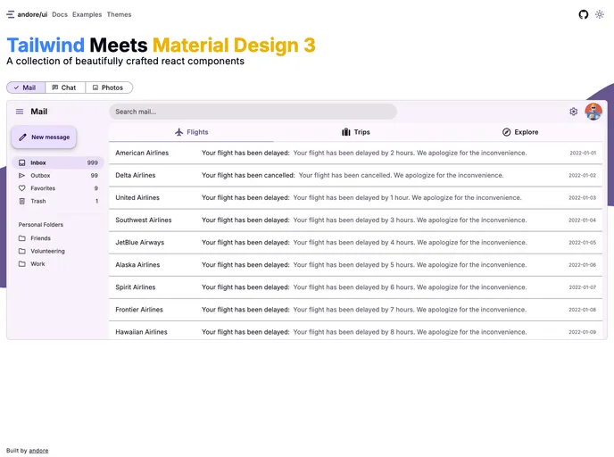 screenshot of Andore UI