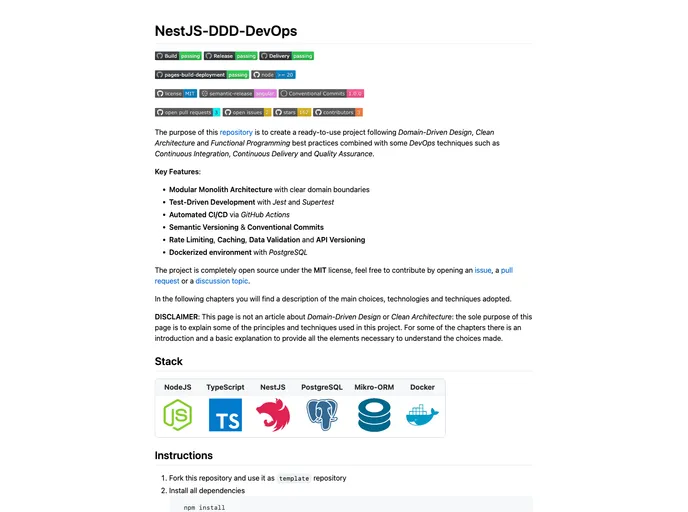 screenshot of Nestjs Ddd Devops