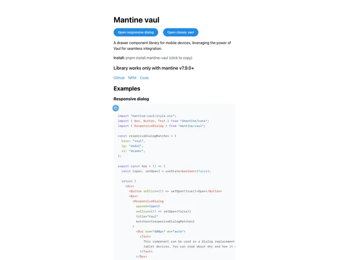 Mantine Vaul screenshot