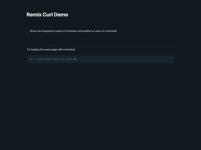 screenshot of Remix Curl