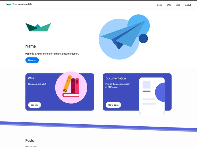 screenshot of Jekyll Theme Paper