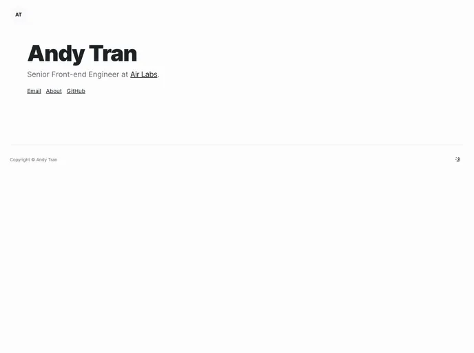 screenshot of Andytran.me