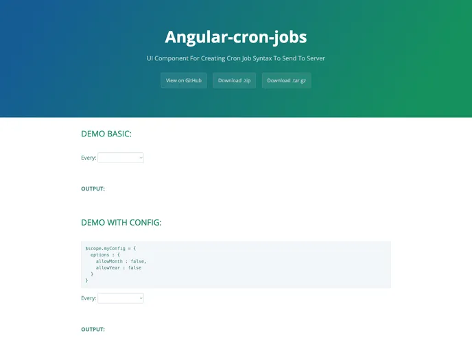 screenshot of Angular Cron Jobs