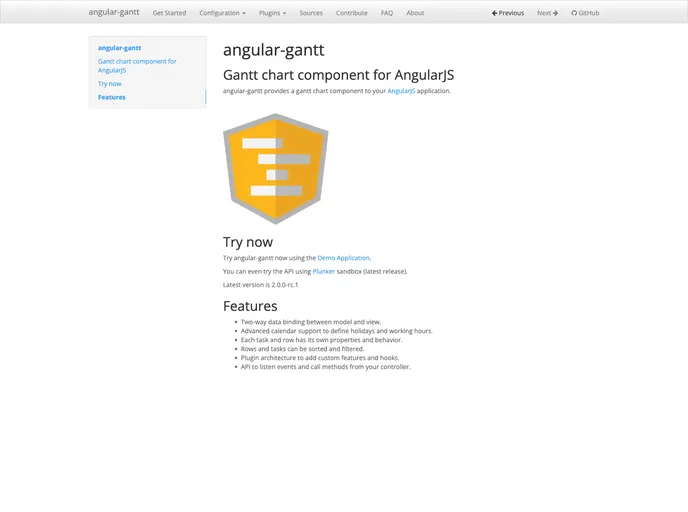 screenshot of Angular Gantt