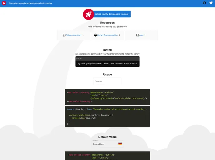 screenshot of Select Country
