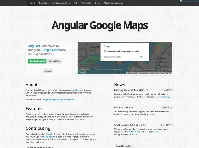 screenshot of Angular Google Maps