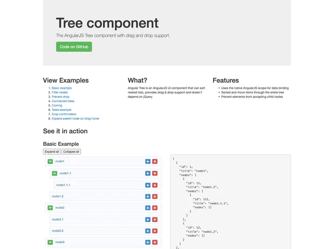 screenshot of Angular UI Tree