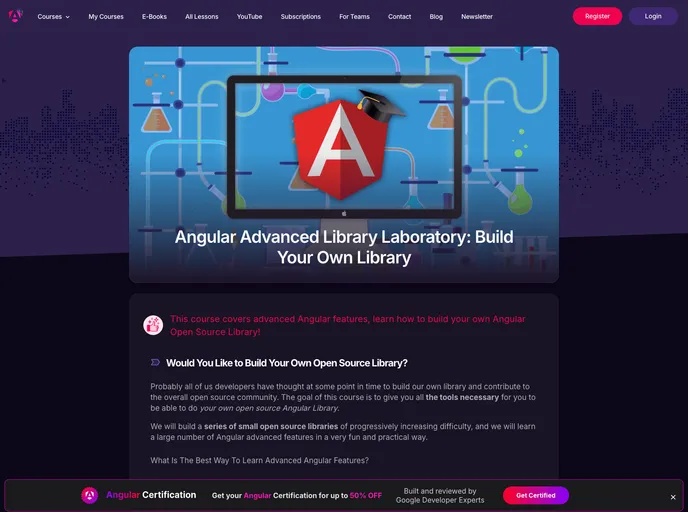 screenshot of Angular Advanced Course