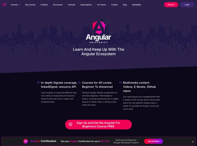 screenshot of Reactive Patterns Course