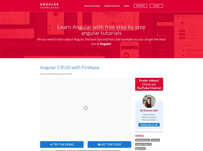 screenshot of Angular Firebase Crud