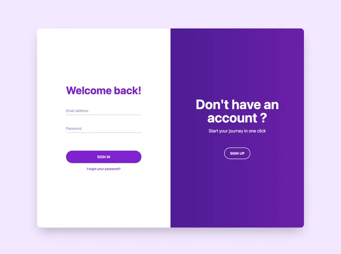 screenshot of Slider Login Signup