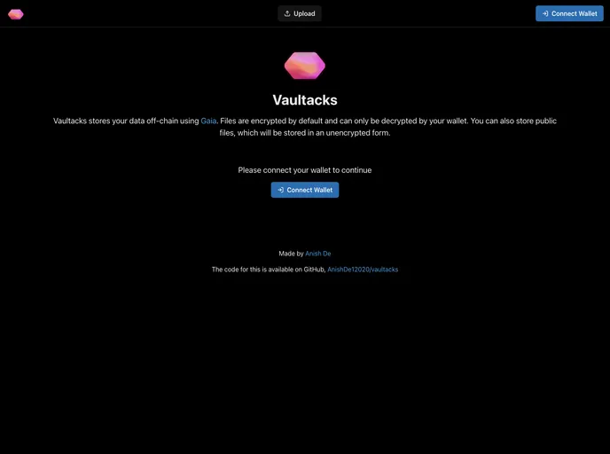 screenshot of Vaultacks