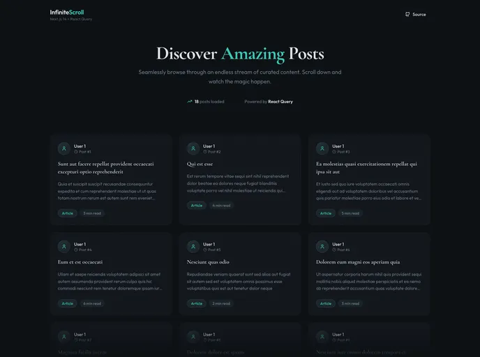 Next 14 Infinite Scroll screenshot