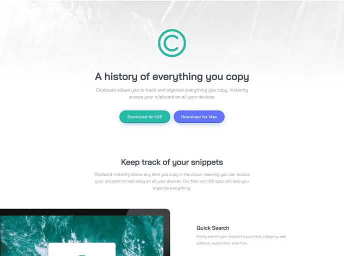 screenshot of Fem12 Clipboard Landing Page