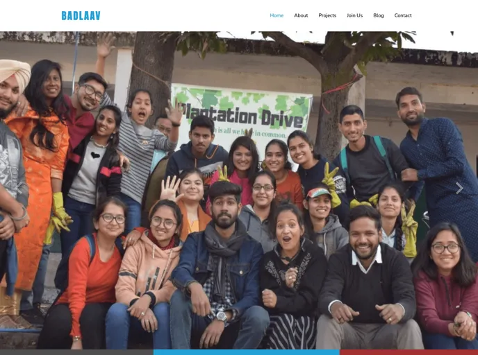 BadlaavFoundation NGO Website screenshot