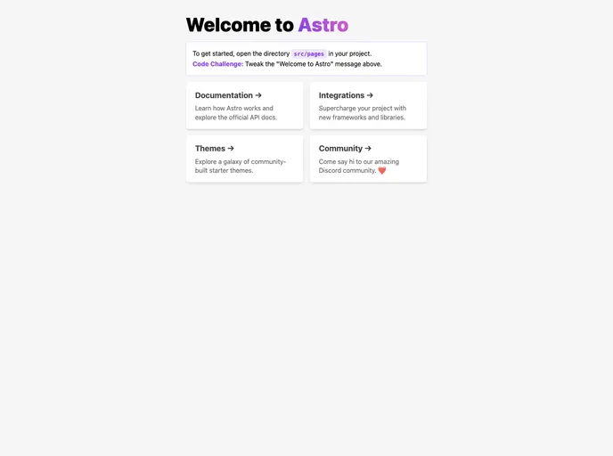 Astro Basic Template screenshot