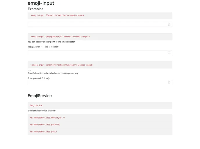 screenshot of Angular2 Emoji
