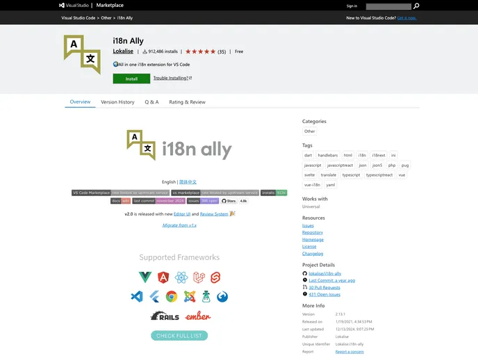 I18n Ally screenshot