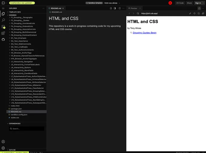 screenshot of Htmlcss