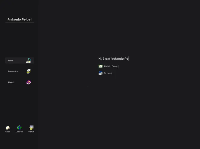 screenshot of Antoniopelusi.com